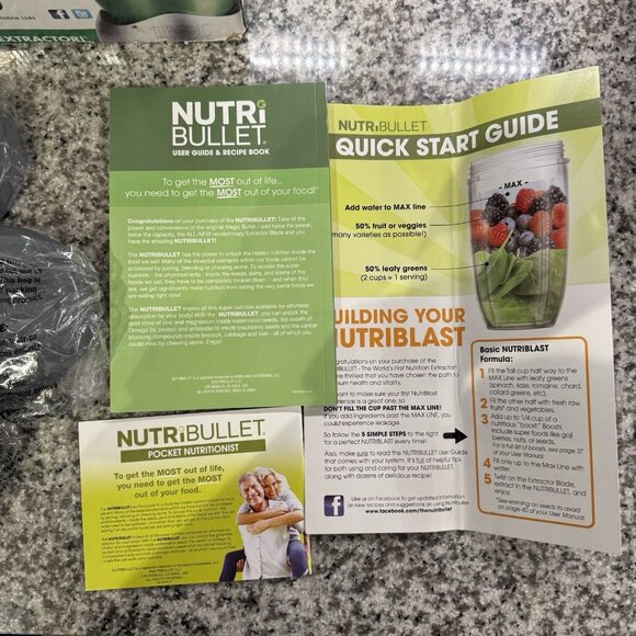 NutriBullet Magic Bullet NB-101B Replacement Parts- Blade Cups Lids Recipe Book - Picture 4 of 16